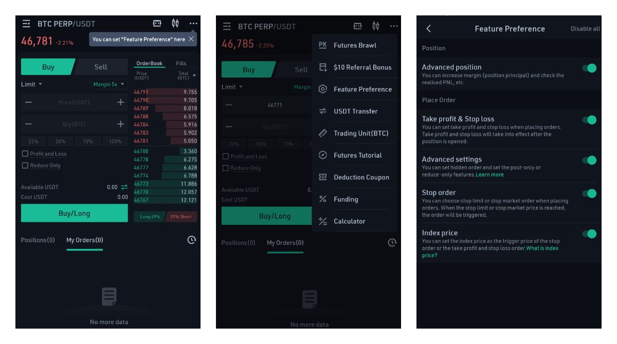ICYMI: KuCoin now has feature preference settings on its futures tab