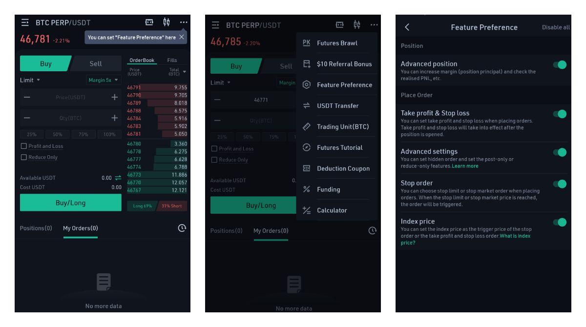 ICYMI: KuCoin now has feature preference settings on its futures tab