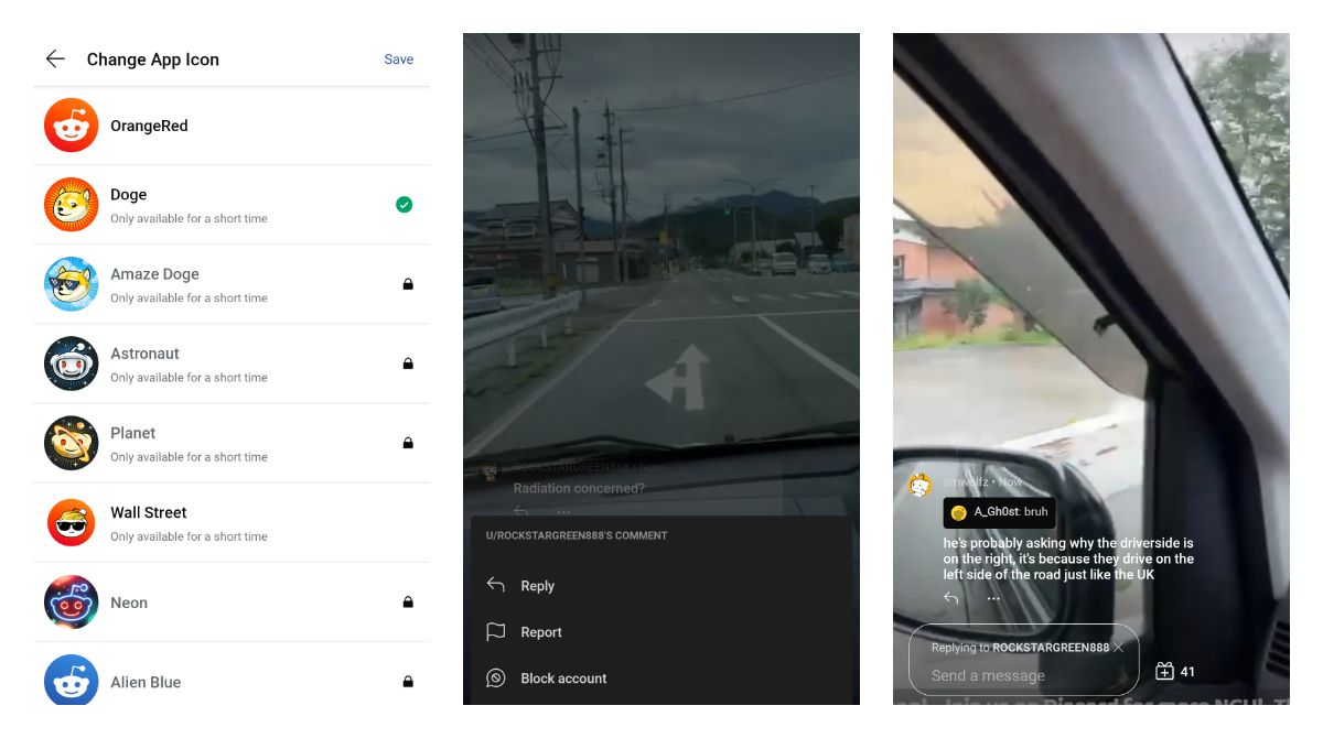Reddit adds comment replies to live videos and a new time-limited Doge app icon