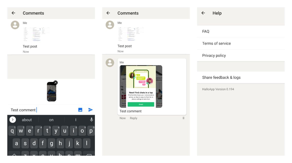 Now you can leave a reply with media content on the Halloapp
