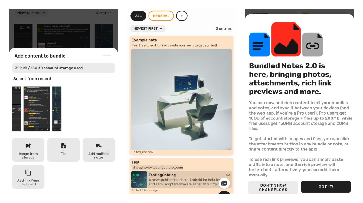 Bundled Notes 2.0 now supports image attachments, link previews and more