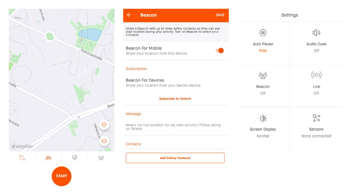 Strava now allows all users to add up to 3 beacons for free to make it safer for you to ride