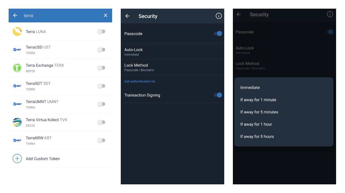 Trust Wallet now asks to set a passcode during the wallet setup