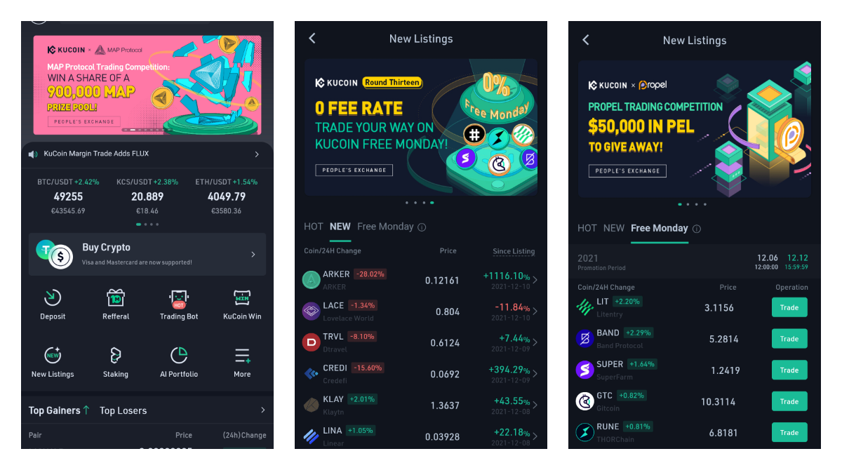 KuCoin optimizes its New Listings tab on Android and more
