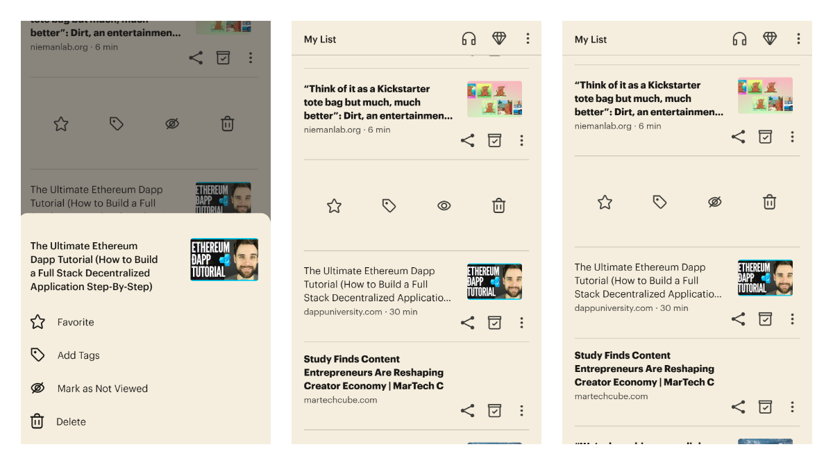 Now it is simpler to understand which articles you've viewed on Pocket already