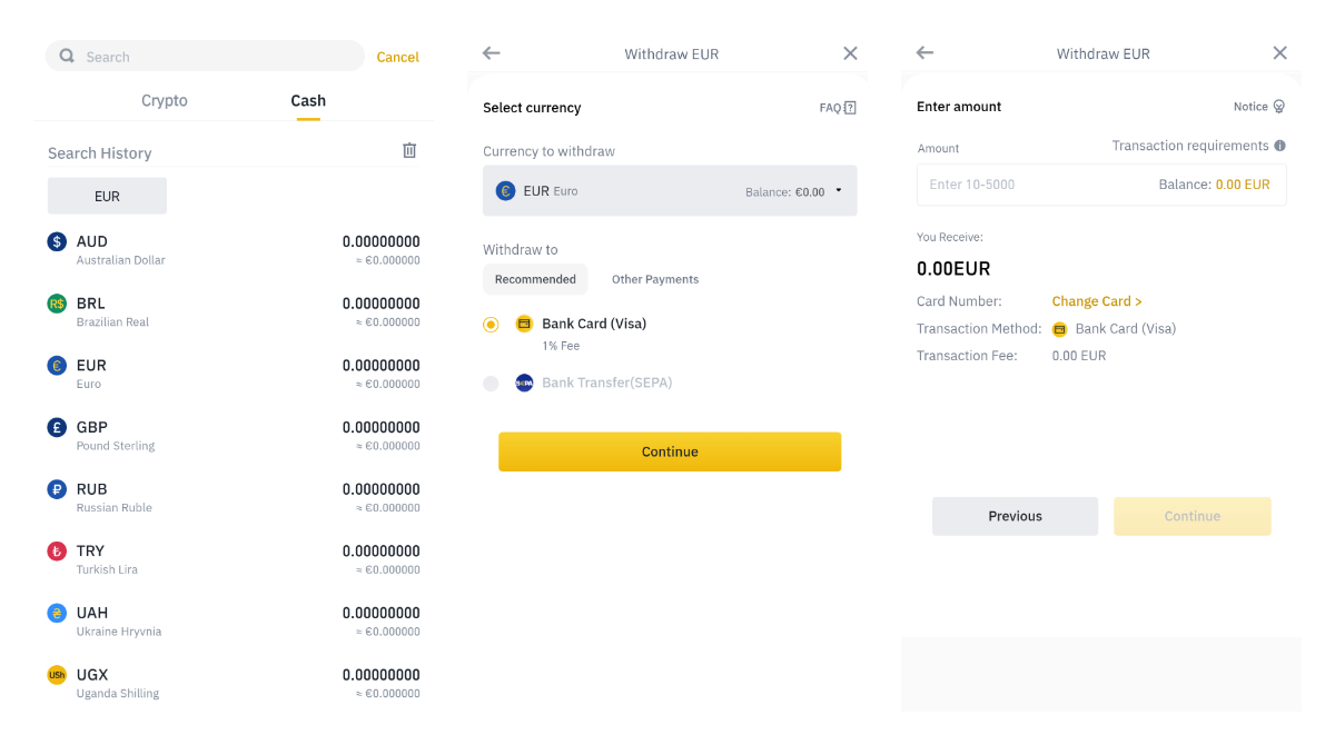 binance shortcuts