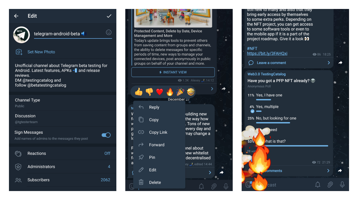 Telegram got post reactions and spoiler protection in its latest beta 8.4