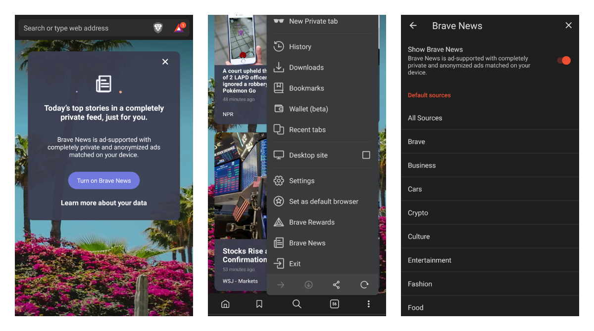 Brave is testing Brave News in its nightly build for Android