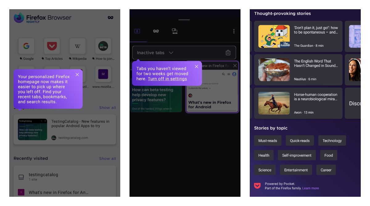 ICYMI: Firefox got personalized homepage showing recent tabs, search results and more