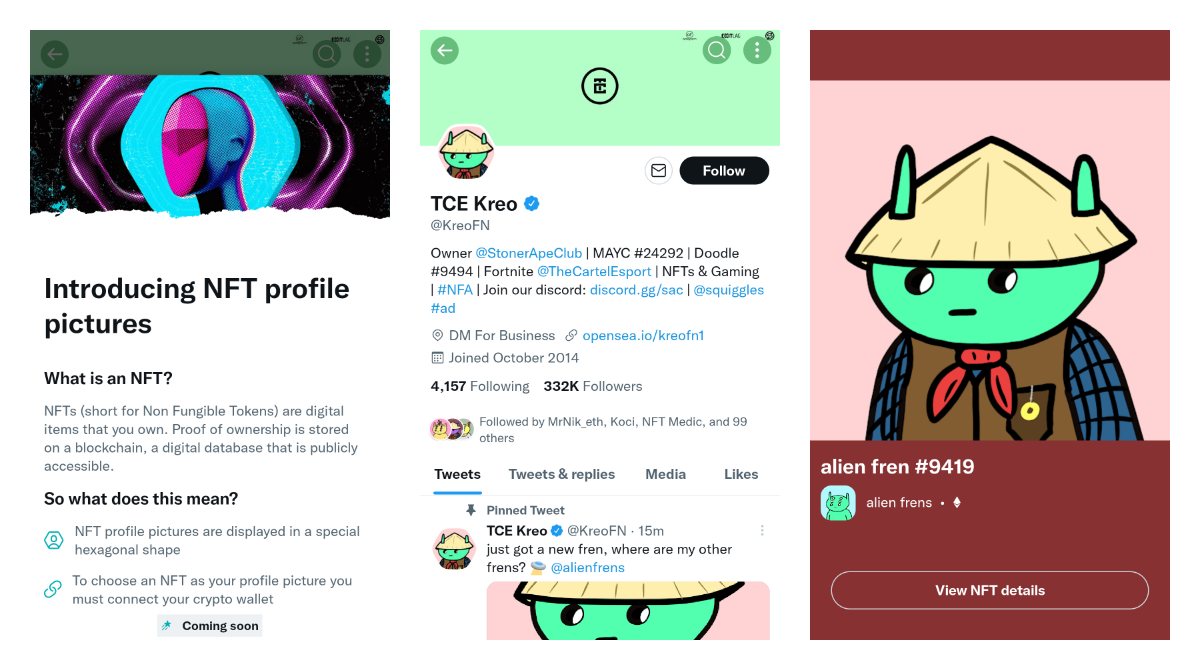 Users can now browse NFT profile pictures on Twitter for Android
