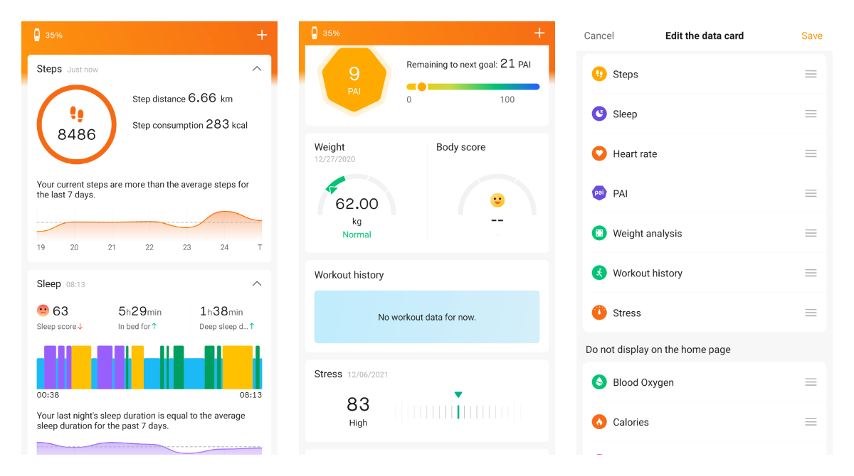 Mi Fit beta got a new home screen design on Android