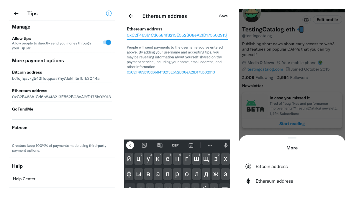 Twitter enabled Ethereum tips option for more users on Android