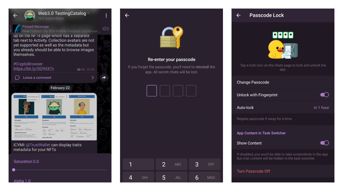 Telegram beta got blurred chat header effects and a passcode page redesign