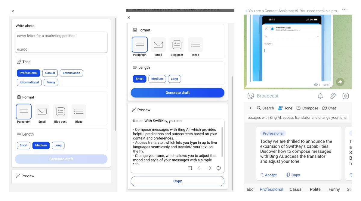 ICYMI: SwiftKey integrated Bing AI composer and tone checker, copying Edge browser feature on Android