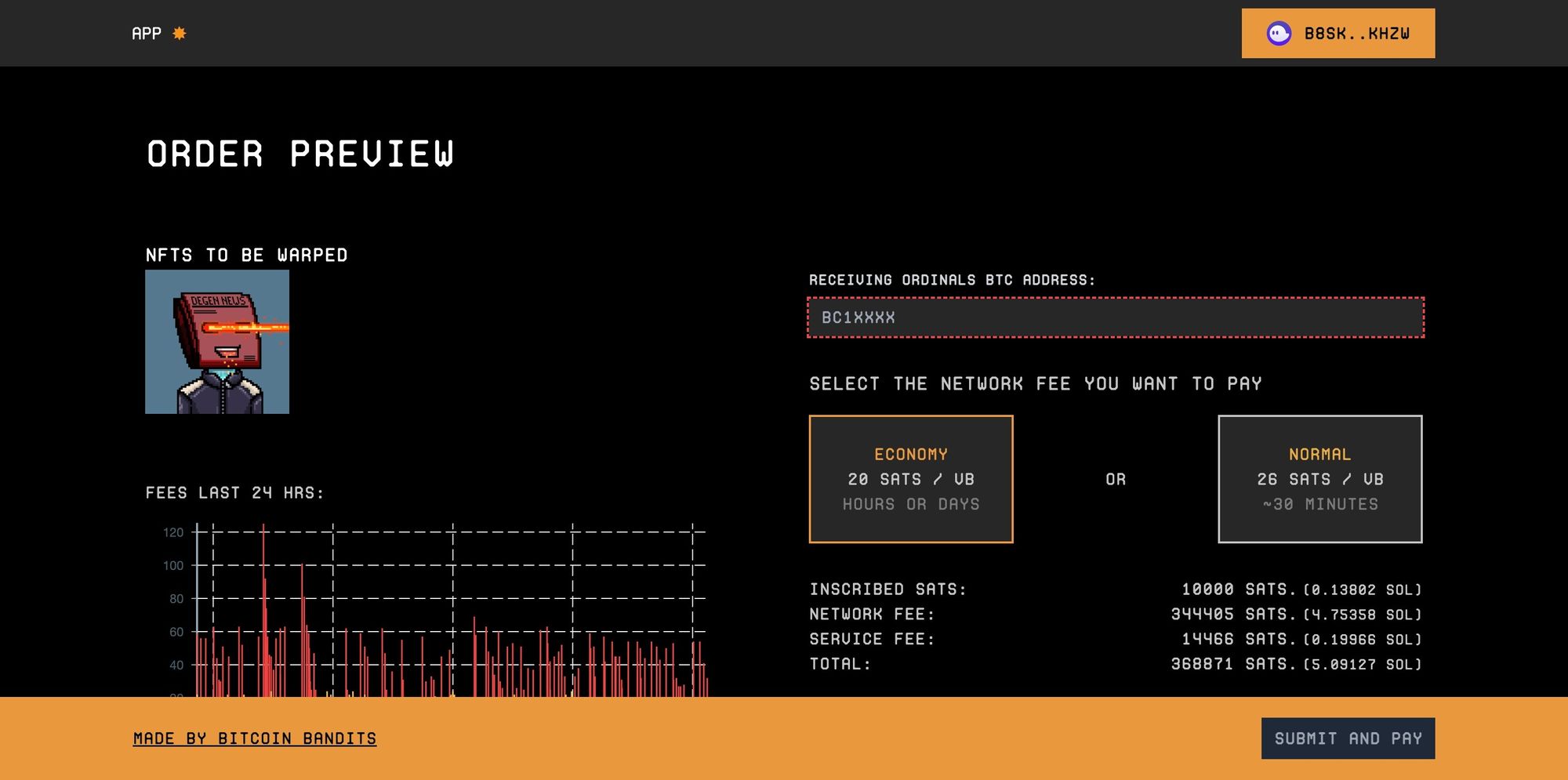 an.app released by Bitcoin bandits to convert Solana NFTs into Bitcoin ordinals