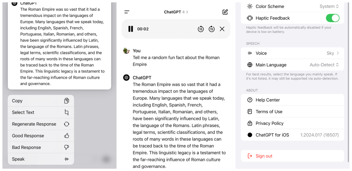 ChatGPT mobile app rolls out read-aloud feature