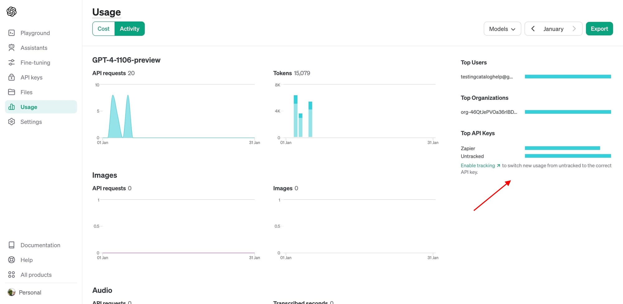 ICYMI: ChatGPT APIs now offer granular usage tracking per API key