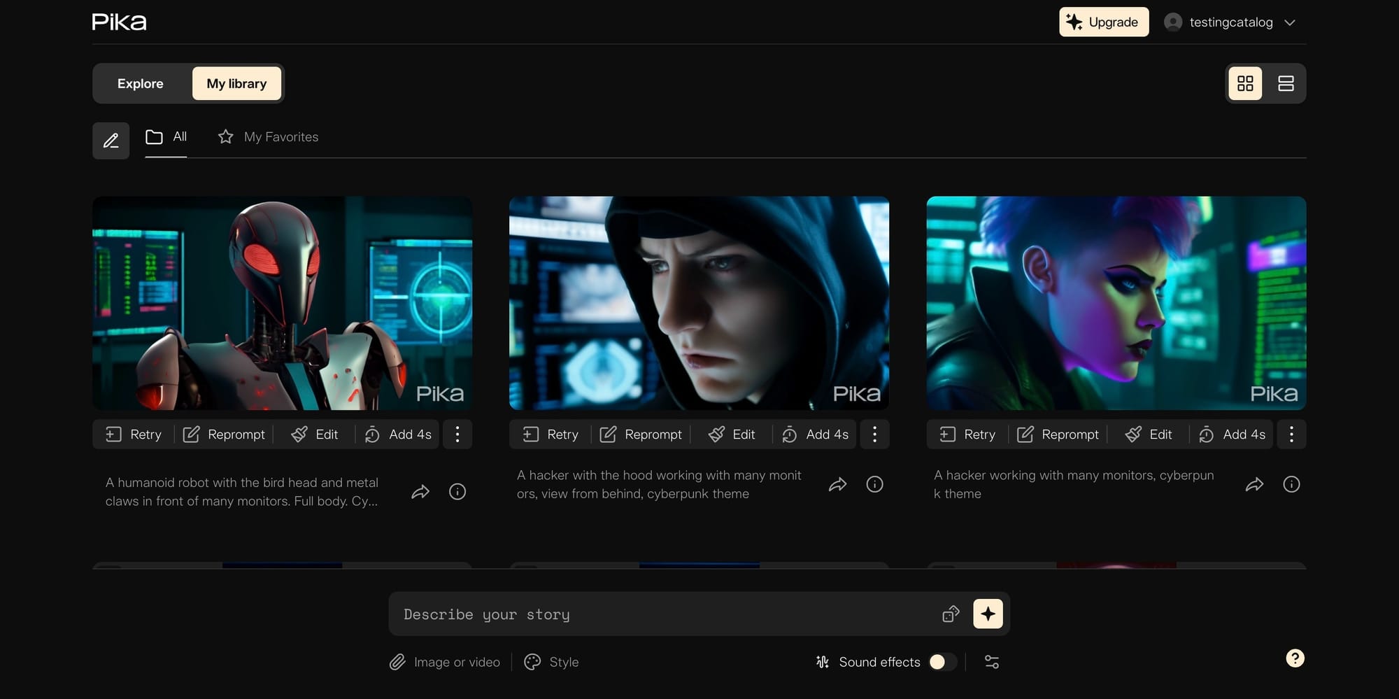 Pika Labs UI