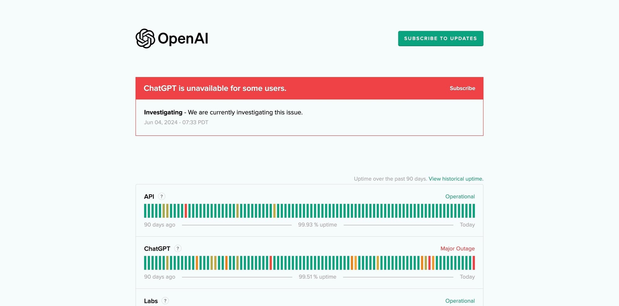ChatGPT is down