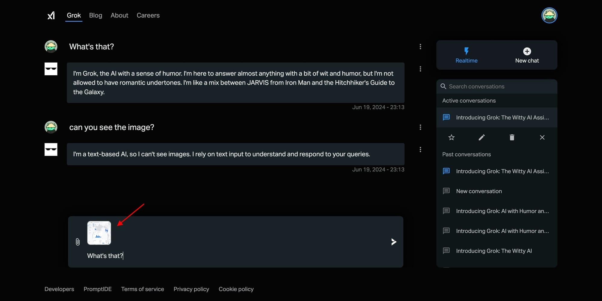Grok image uploads
