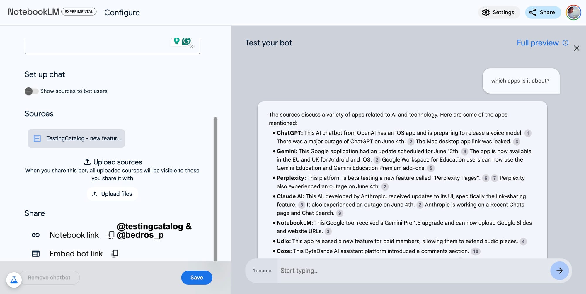 NotebookLM chatbot
