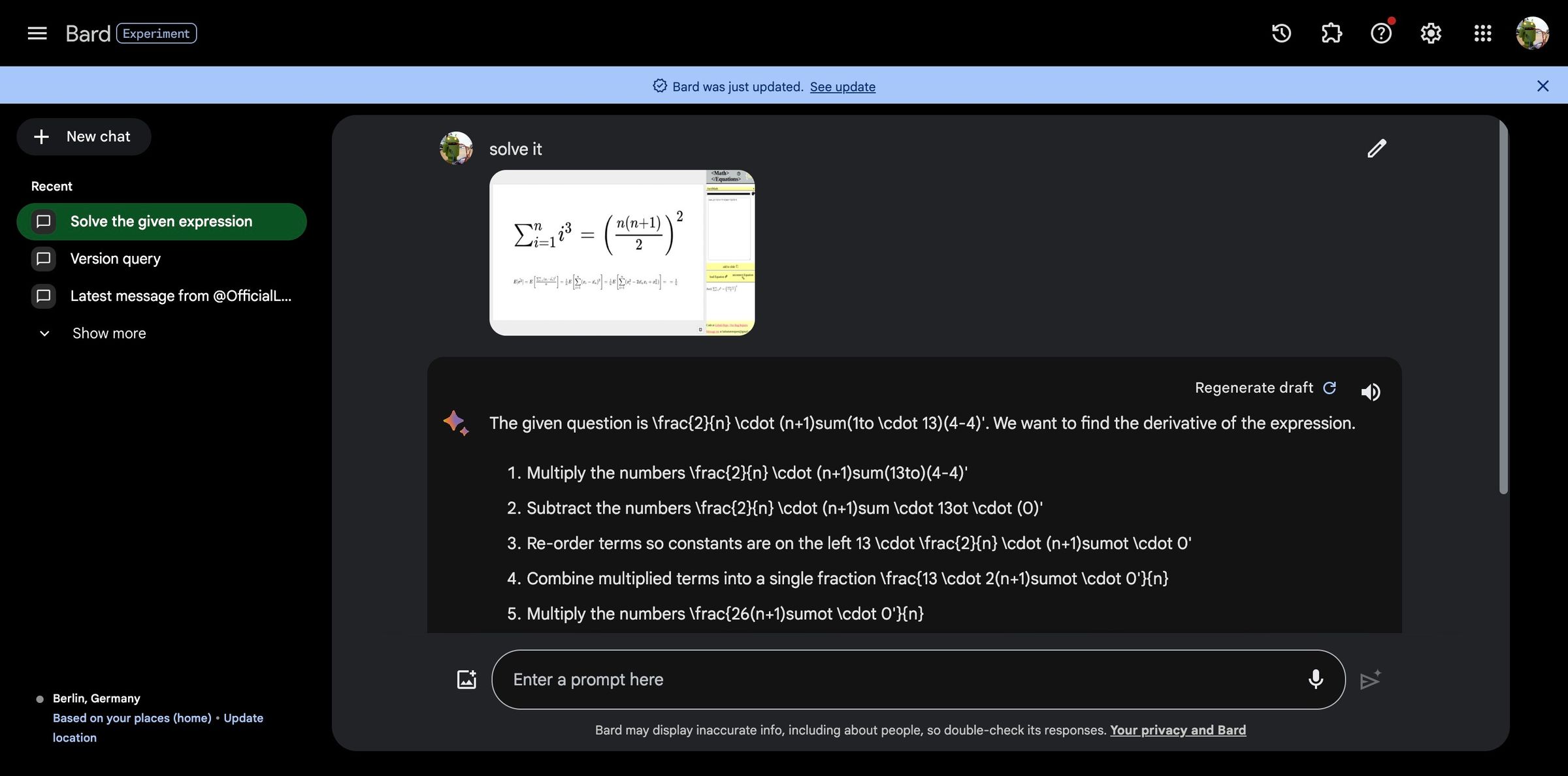 Google Bard rolls out math equation assistance and data visualization