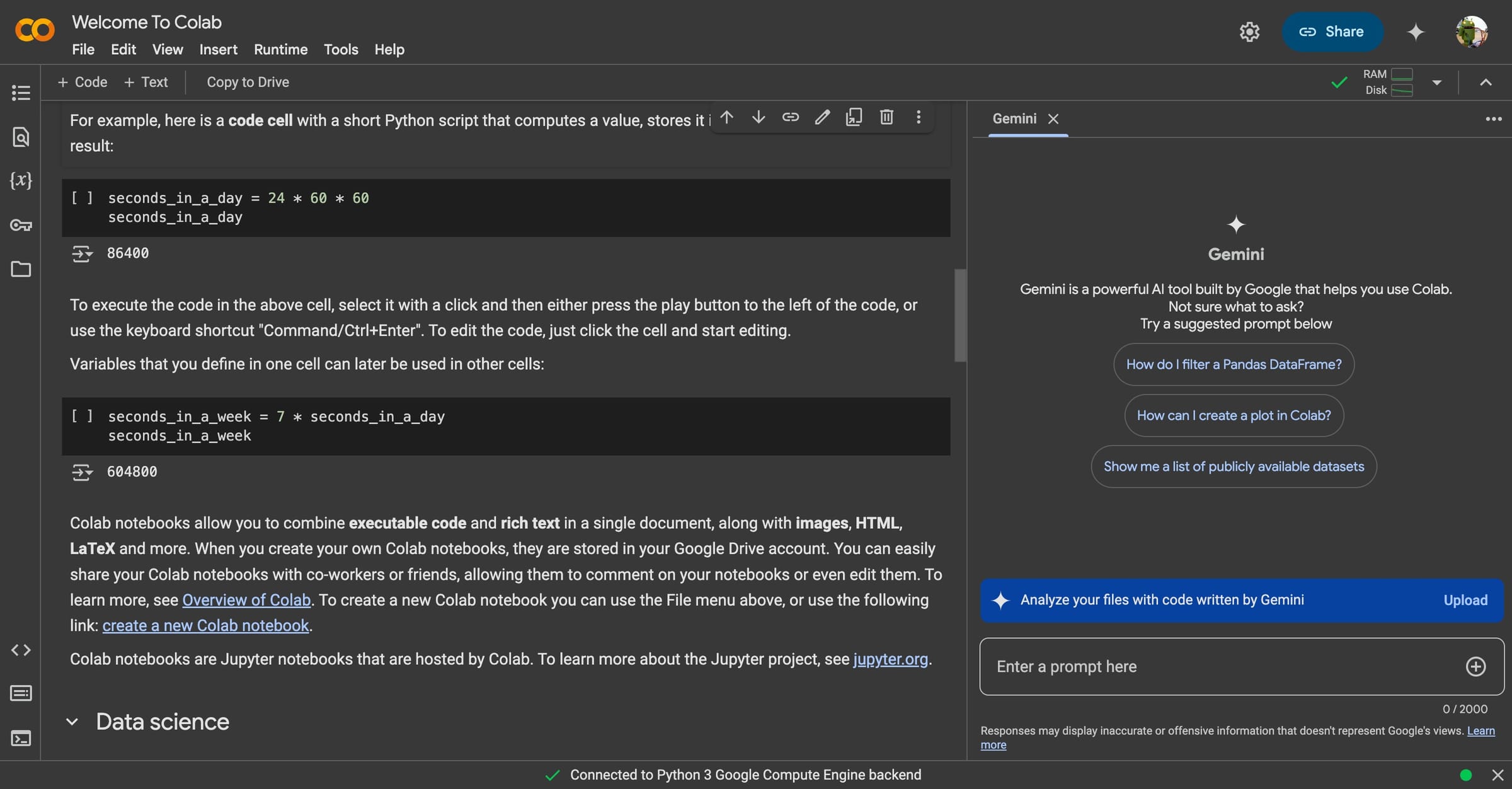 Data Science Agent now live in Colab, powered by Gemini 2.0