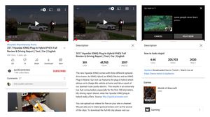 YouTube got a new video description view that appears as a slider