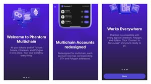 Phantom beta multi-chain wallet onboarding screens on Android