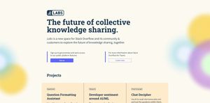 ICYMI: Stackoverflow Labs launched early access sign-up for experimenting with AI-driven projects