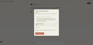 Link sharing menu on Claude