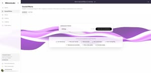 ElevenLabs text to sound effect UI