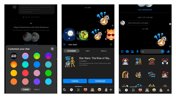 Prepare for Star Wars: Rise of Skywalker with a new theme for Facebook Messenger