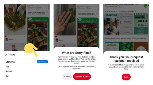Pinterest allows users to request early access to its Story Pins feature in Germany