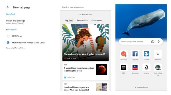 Microsoft Edge Canary is testing MSN Kids support for its discover feed