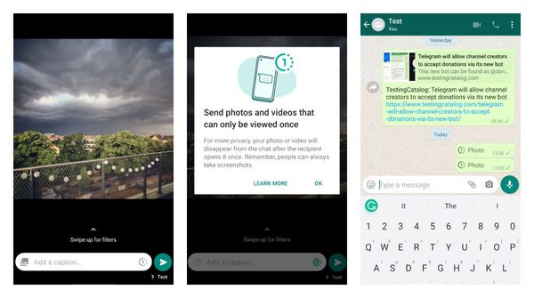WhatsApp got a possibility to set media files to be viewed only once on Android