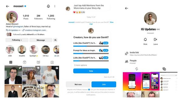 ICYMI: Instagram rolls out broadcast channels feature, rivalling Telegram channels